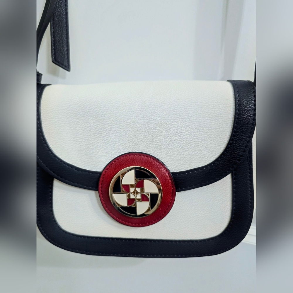 Ara Elegant White and Navy Blue Crossbody Bag - Picture 2 of 5